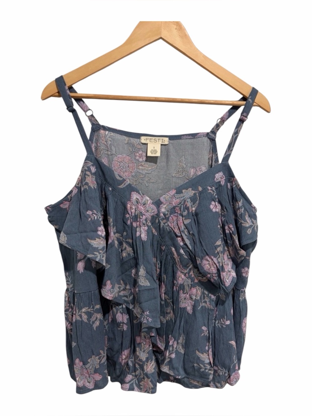 2/$30 Torrid Festi Gauze Floral Ruffle Camisole Cami Top NWT